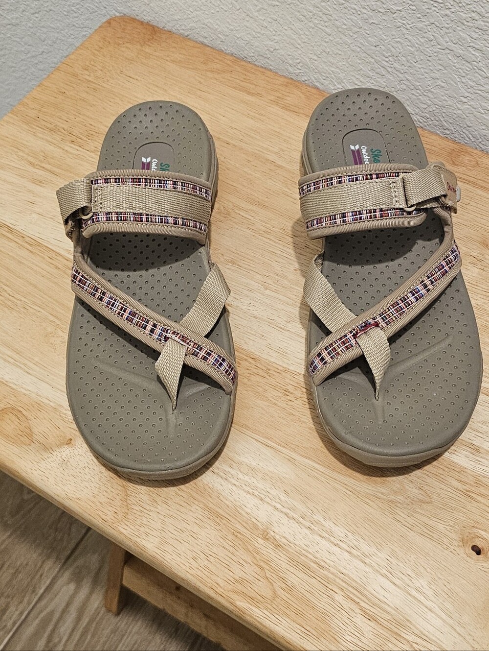 Skechers Reggae Mad Swag Strappy Sandals Taupe Multi Size 10